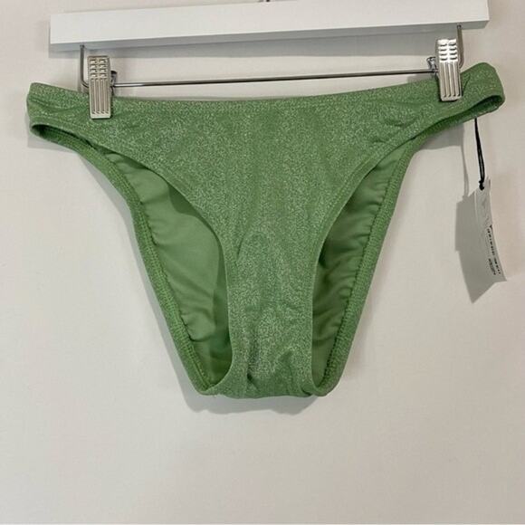 Shade & Shore Women’s Low Coverage Cheeky Bikini Bottom Green Size Medium NWT - Picture 1 of 5
